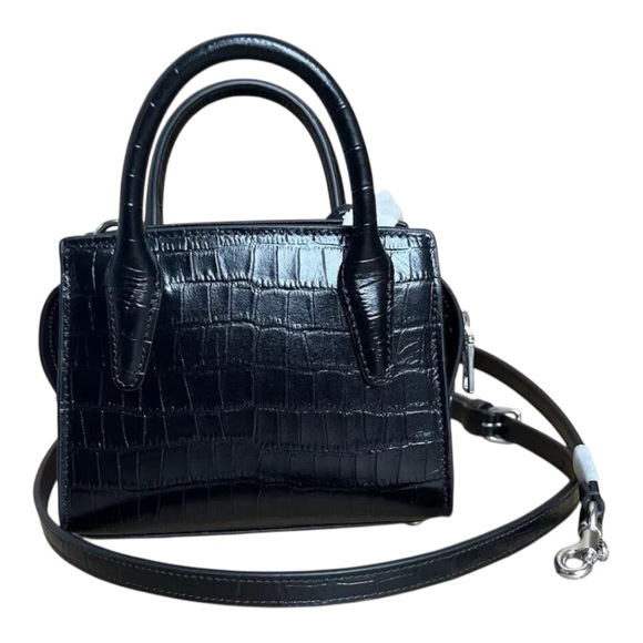 🖤 Coach Andrea Mini Carryall Satchel in Black Croc Embossed Leather | MSRP $398 - Picture 3 of 8